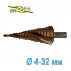 Сверло ступенчатое MESSER HSS Co Ø 4-32 мм