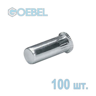 Заклёпка резьбовая GOEBEL A2 закрытая с малым потайным бортом - М6 - 0.5-3.0 мм 100 шт.